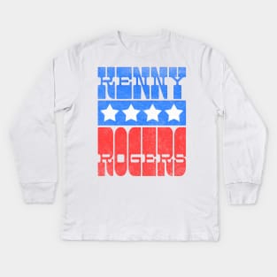 Kenny Rogers / Vintage-Style Country Music Lover Design Kids Long Sleeve T-Shirt